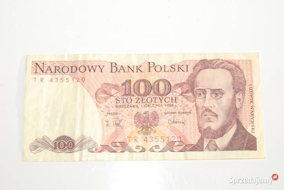 Stary banknot 100 złotych Waryński 1988 antyk Kolekcje Cieszyn sprzedam