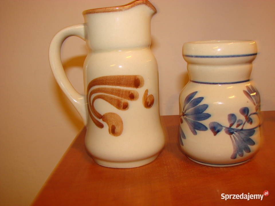Bolesłąwiec fajansowy dzbanek wazonik Pruszcz Gdański