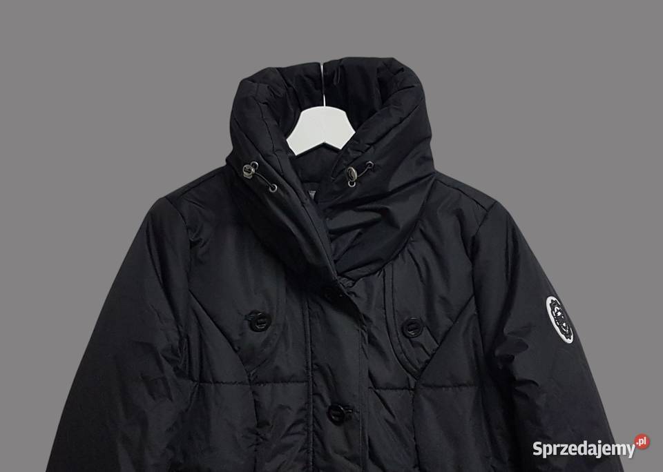 Damska kurtka zimowa puchowa pikowana czarna czarny Chrzanów