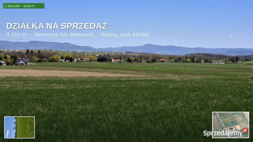 Działka z WIDOKIEM NA GÓRY 4292m Sudety Wolany asfalt