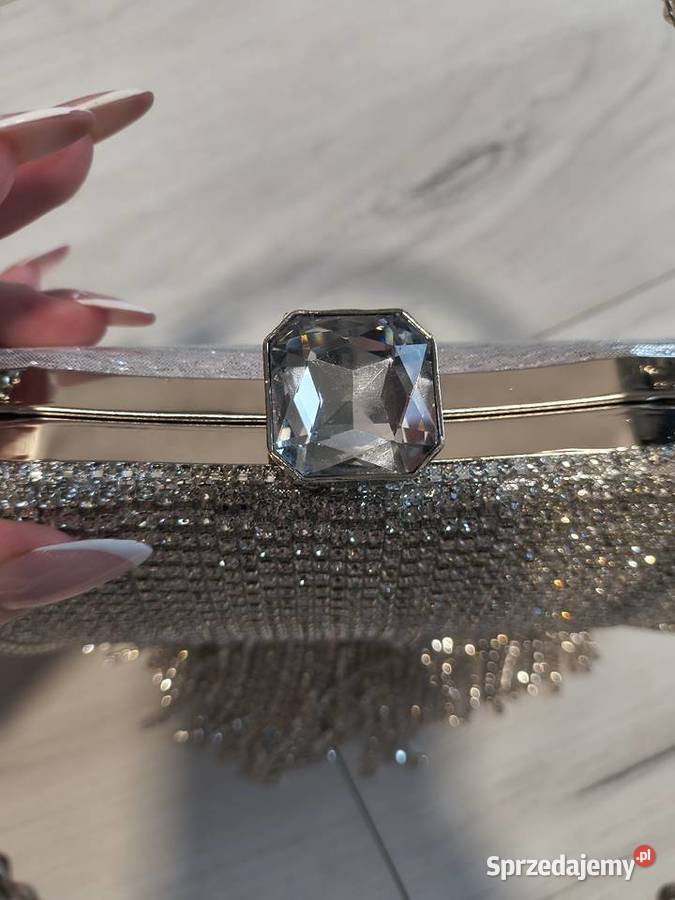 Torebka wieczorowa szary/srebrny Września