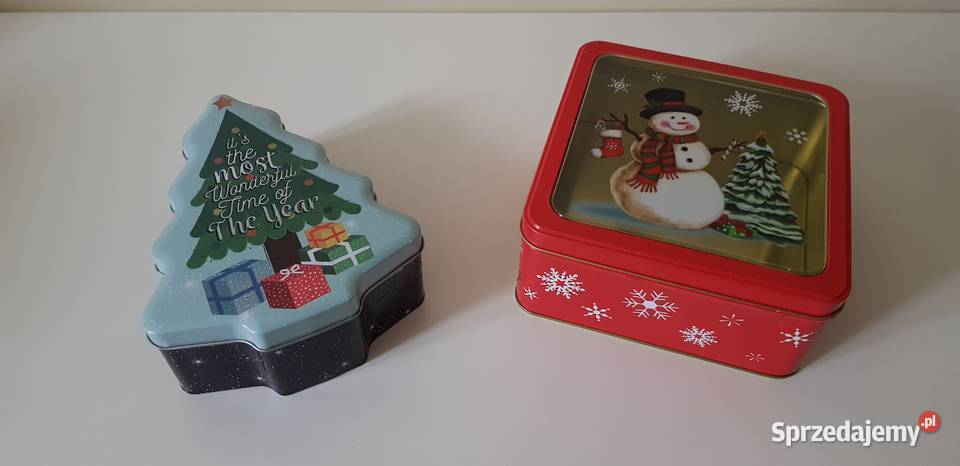 Nowa metalowa puszka na ciastka Boże Narodzenie