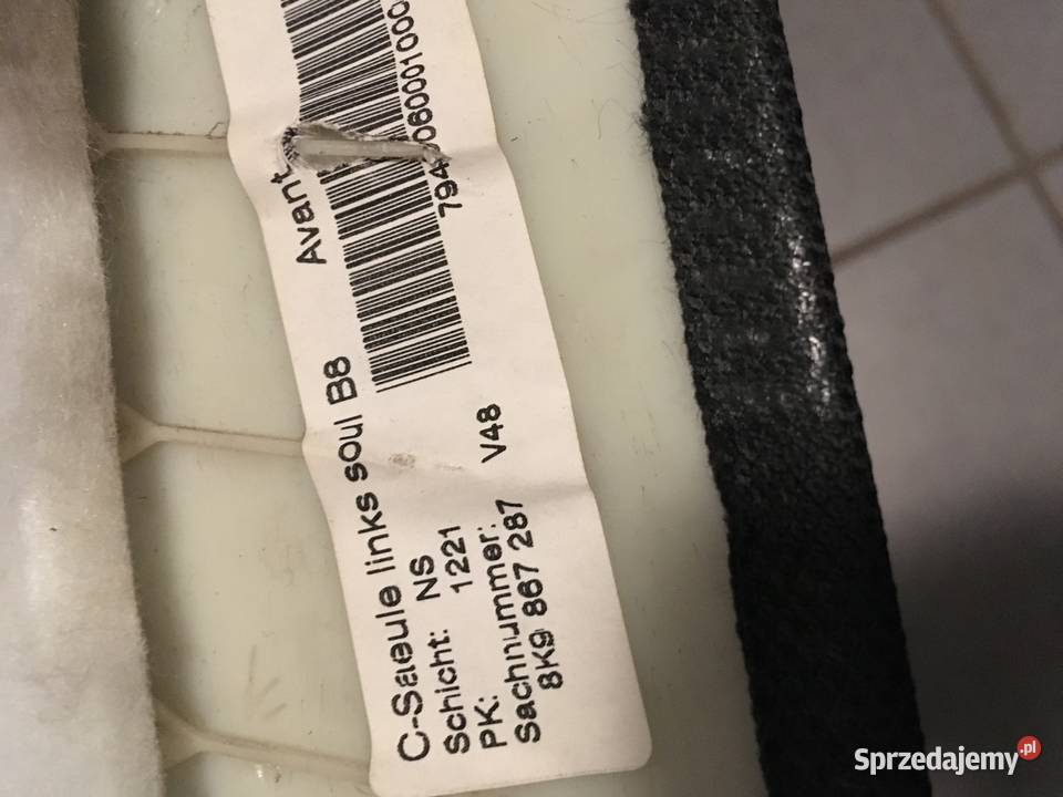 OSŁONA SŁUPKA KOMBI SLINE audi A4 s4 rs4 Szczecin