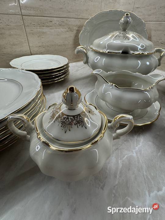 Elegancki serwis obiadowy Bavaria kolor ecru Biłgoraj sprzedam