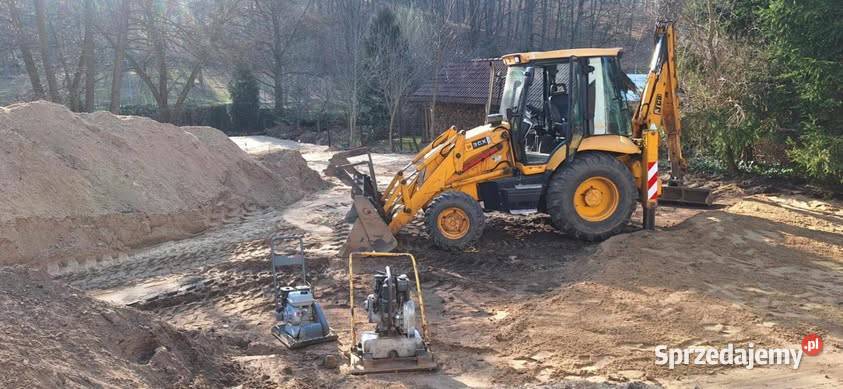 Prace Ziemne koparko ładowarka JCB 3CX Szczecin usługi budowlane
