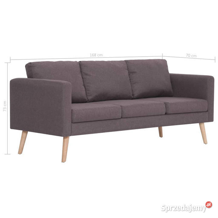 Sofa 3osobowa tapicerowana tkaniną taupe Warszawa