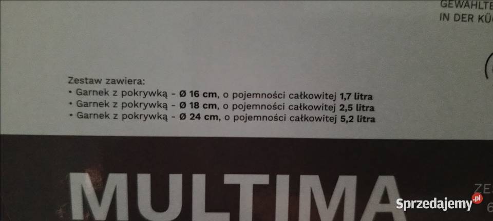 Zestaw garnków Zwieger Multima 6 elementów nowy Garnki i szybkowary Wyposażenie wnętrz sprzedam