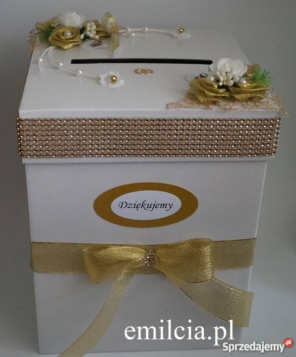 Duże Pudełko na koperty Skarbonka kolor Biel Zielona Góra