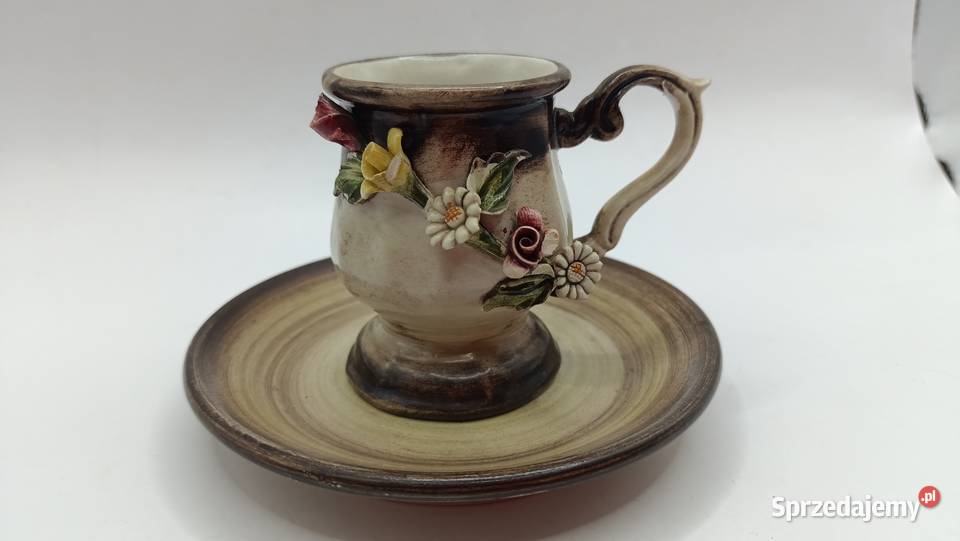 Mini filiżanka i spodek porcelana włoska Zamość