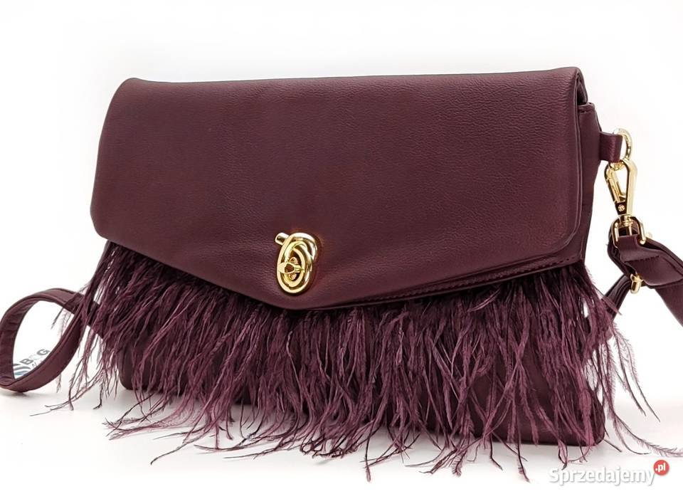 Elegancka Torebka Listonoszka Kopertówka Piórka Warszawa sprzedam