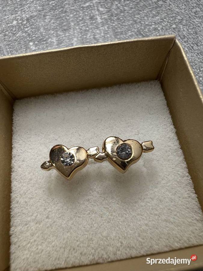 Kolczyk złoty z diamentem serce Jasło