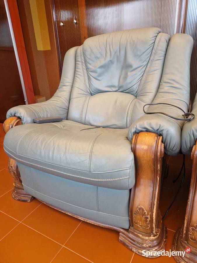 Kanapa skórzana plus dwa fotele elektrycznie sprzedam