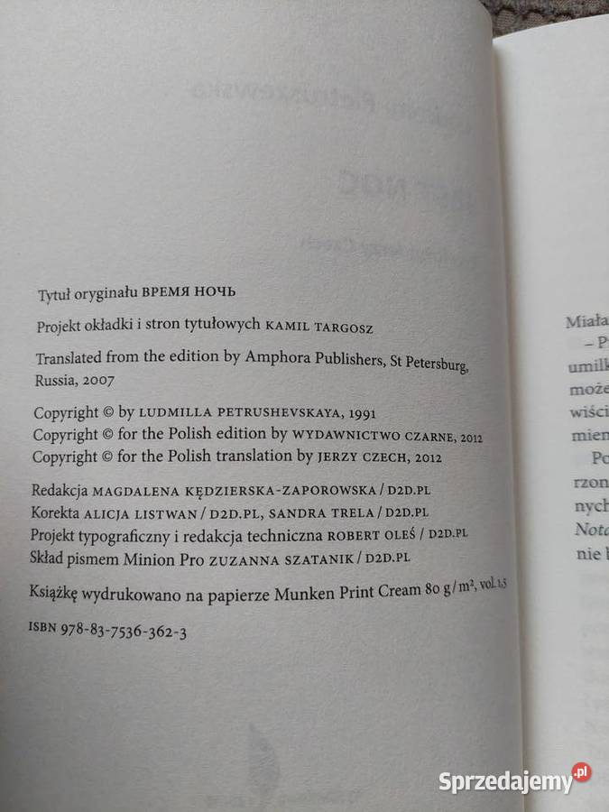 JEST NOC Ludmiła Pietruszewska Rok wydania 2012 małopolskie