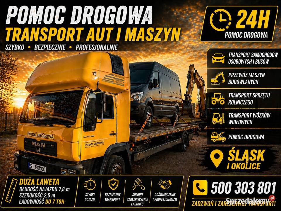 Transport laweta holowanie Będzin