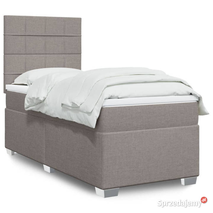 Łóżko kontynentalne z materacem taupe tkanina 150cm mazowieckie Warszawa