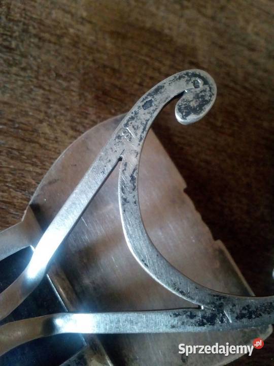 Antyk srebro 800 dwa stojaczki na winietki Gniezno