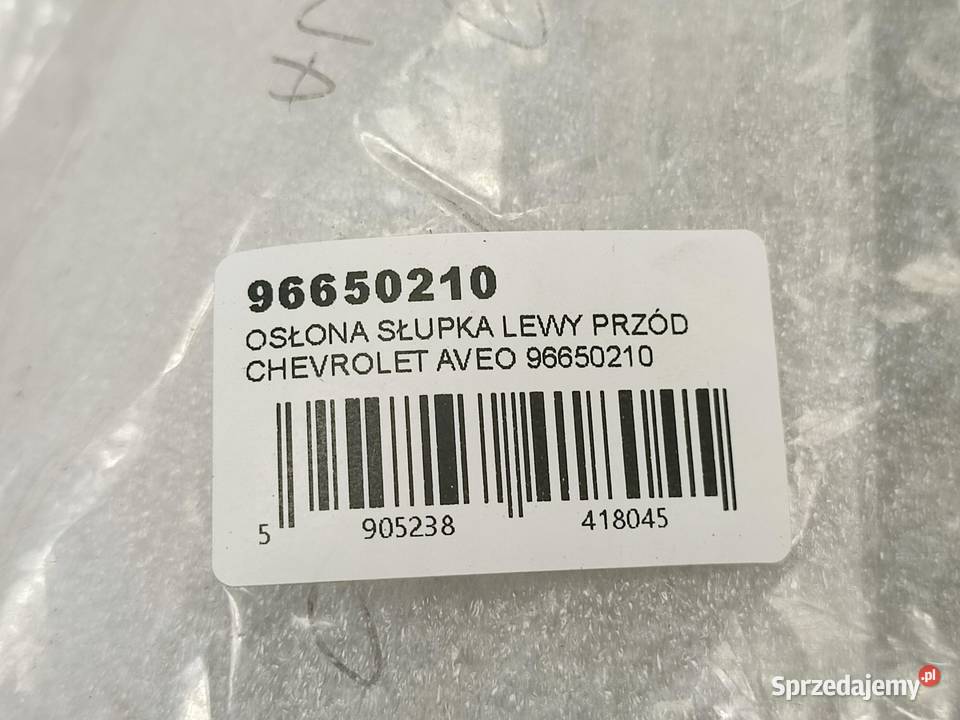 OSŁONA SŁUPKA LEWY PRZÓD CHEVROLET AVEO 20072008 Osłony i zaślepki
