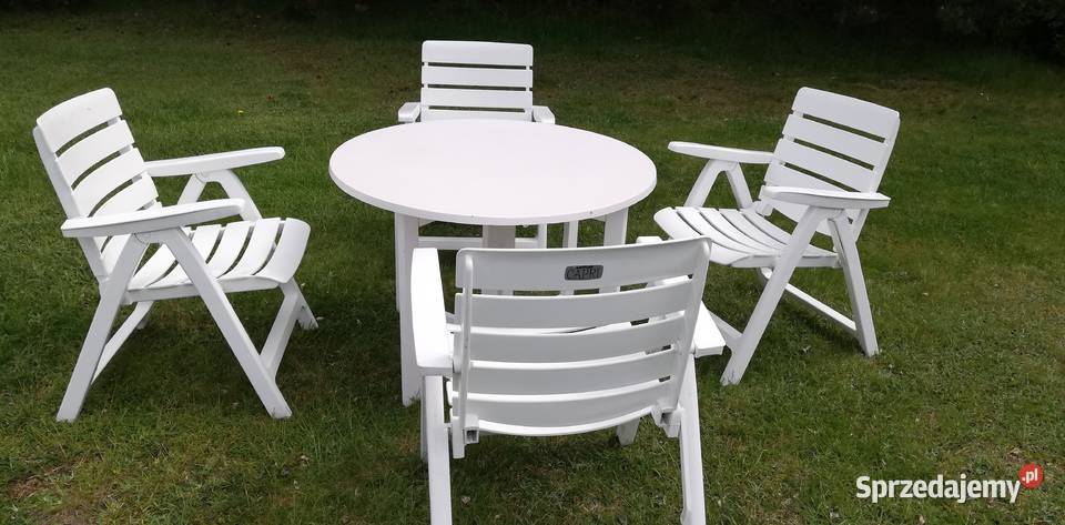 Komplet wypoczynkowy ogrodowy leżaki stół Garwolin