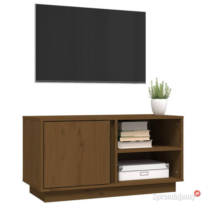Szafka pod TV miodowy brąz 80x35x405 lite drewno Warszawa
