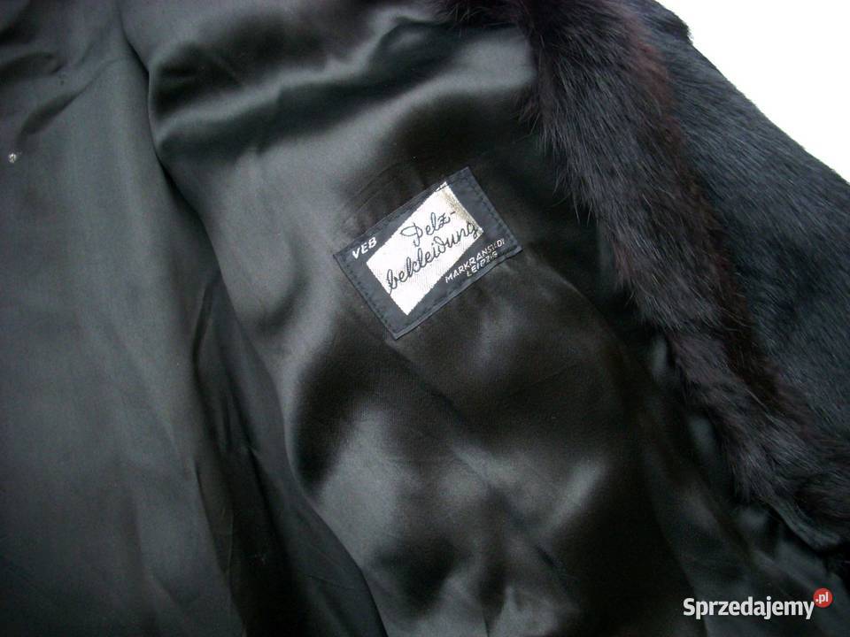 Długie Czarne Futro Naturalne Idealne 44 46 Moda i Styl