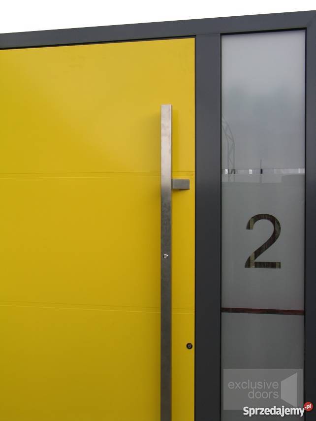 Drzwi aluminiowe wejściowe z boczną dostawką Drzwi i okna Piwniczna-Zdrój