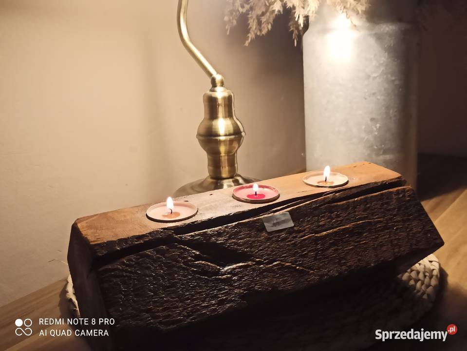 Świecznik drewniany loft Wojsławice
