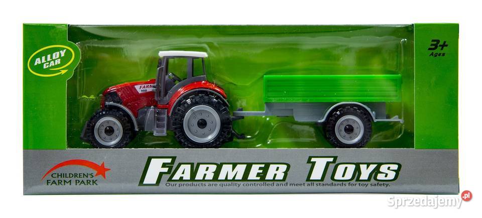 Traktor z przyczepą czerwony wielkopolskie