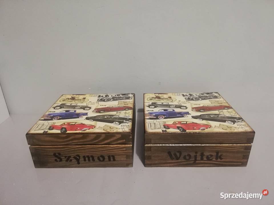Szkatułka retro stare samochody decoupage Kędzierzyn-Koźle sprzedam