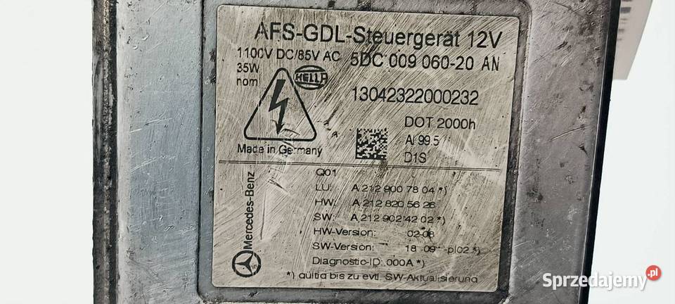 PRZETWORNICA MERCDESBENZ W212 E350 A2129007804 Lipno
