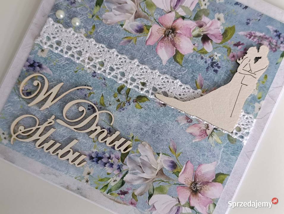Kartka ręcznie robiona na Ślub handmade Łódź sprzedam
