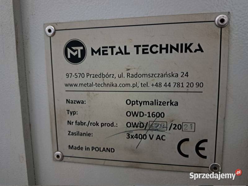 Optymalizerka do drewna Metal Technika OWD 1600 mazowieckie Słomczyn