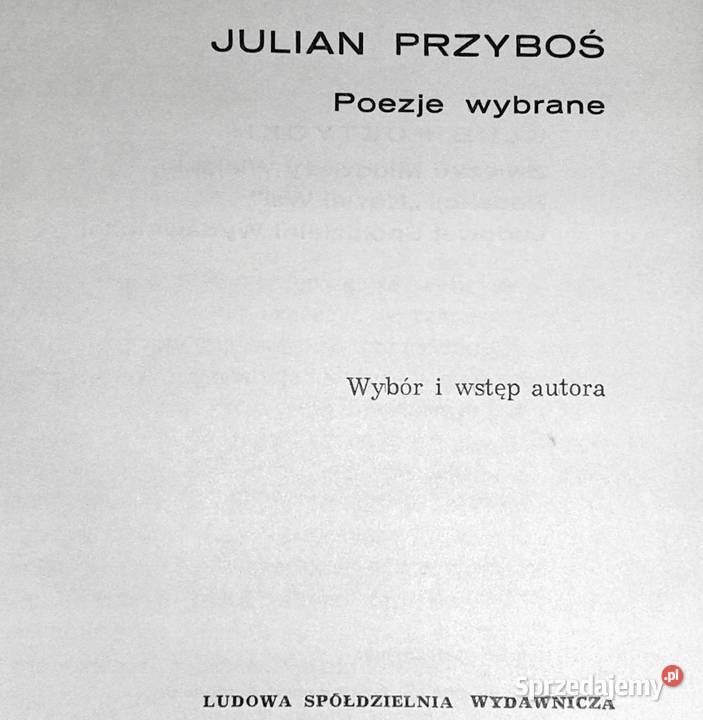 Poezje wybrane Julian Przyboś