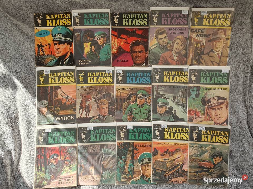 Kapitan Kloss zestaw 15 komiksów wydanie 1 1971 Gdynia