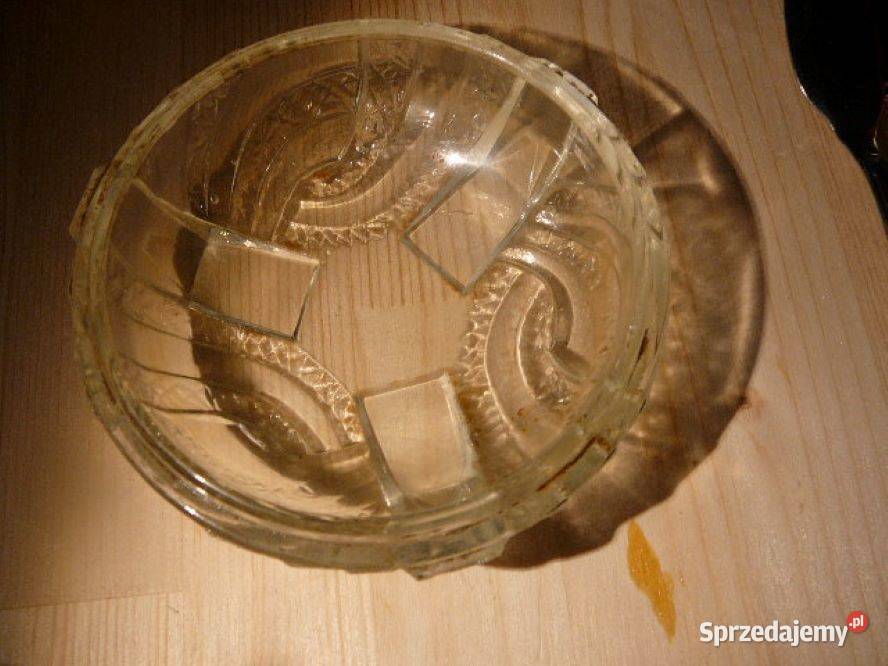 szkło stare dolna część cukiernicy PRL dolnośląskie Wrocław