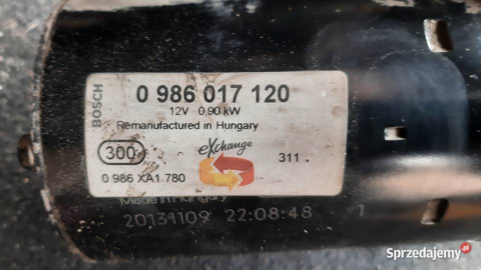 rozrusznik Bosch 0986017120 Opel 16 18 Zafira Układ elektryczny, zapłon Dębno sprzedam
