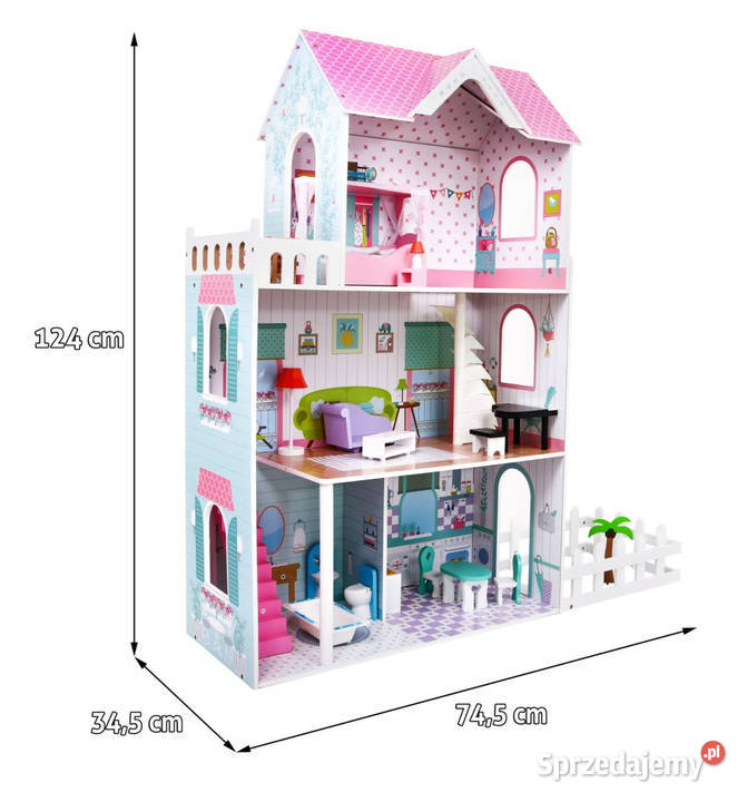 Domek drewniany lalek z akcesoriami ogródek 3 mazowieckie Warszawa
