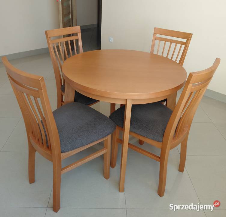 Stół drewniany z 4 krzesłami Janki