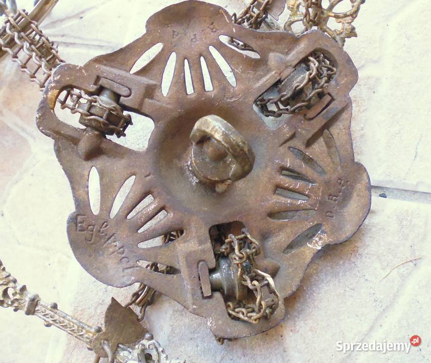 Przedwojenna Lampa Naftowa Wisząca Lampy wiszące śląskie