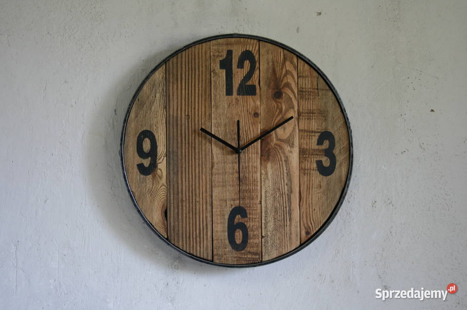 Zegar wiszący rustykalny loft industrialny Mielec