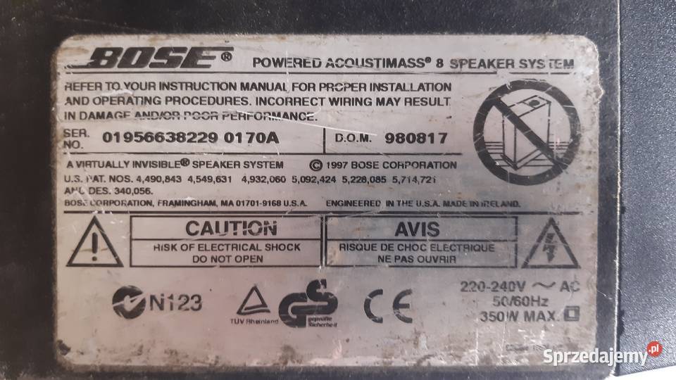 Subwoofer aktywny Bose Acoustimass 8