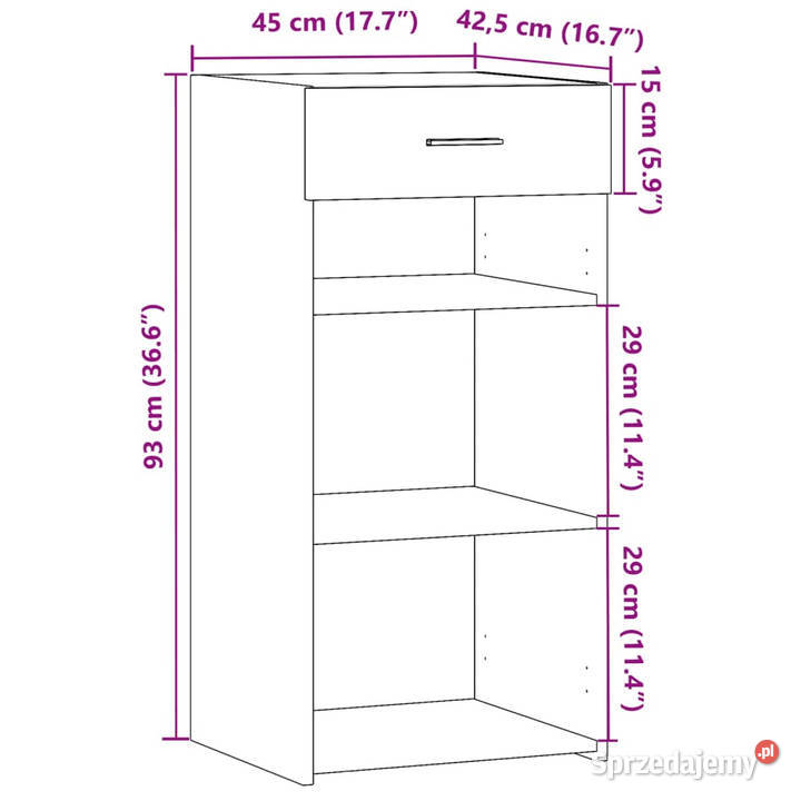 Szafka czarna 45x425x93 materiał drewnopochodny Warszawa