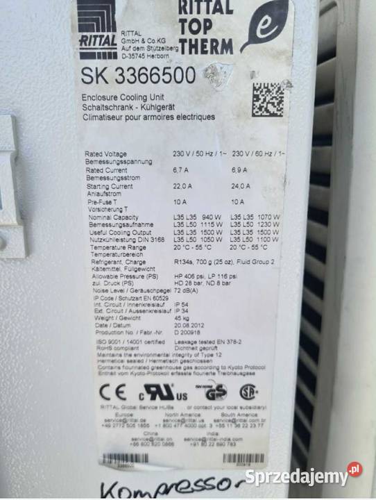 Klimatyzator Rittal szafa sterownicza SK 3328540 Bratoszewice