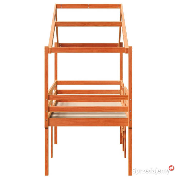 Wysokie łóżko z dachem woskowy brąz drewno 95cm Warszawa