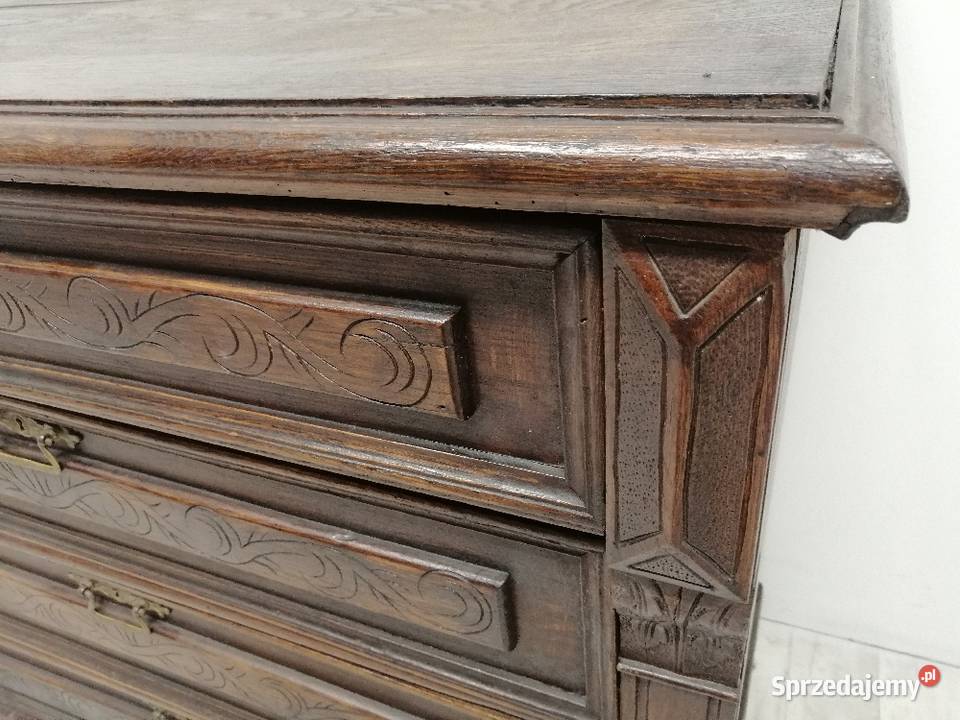 drewniana stara komoda z szufladami 57cm Radomsko