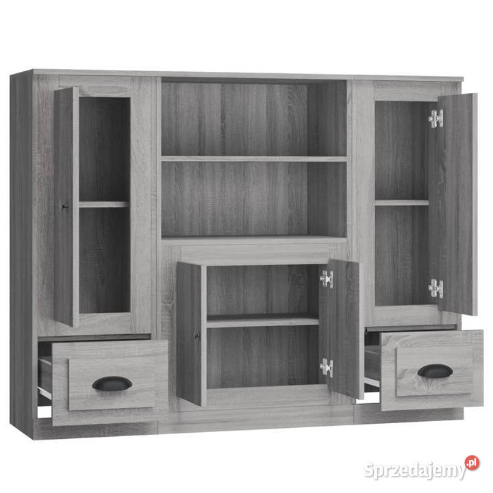 Wysokie szafki 3 szary dąb sonoma materiał