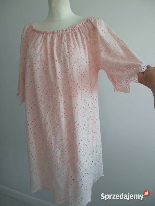 Sukienka Ażurowa Trapezowa Bawełniana Włoska Łomża sprzedam