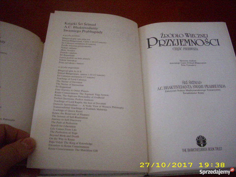 Źródło wiecznej przyjemności 2 tomy Śri Śrimad Szczecin