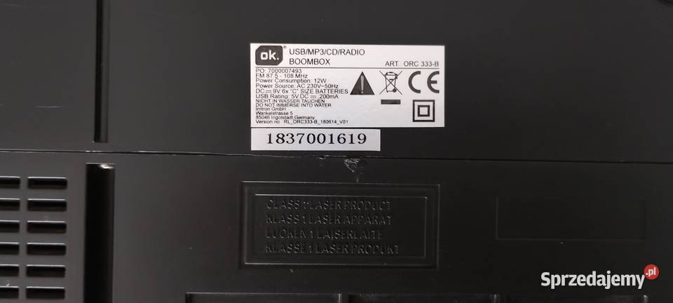 Radioodtwarzacz OK ORC 333B w Super Stanie Radioodtwarzacze Wąbrzeźno