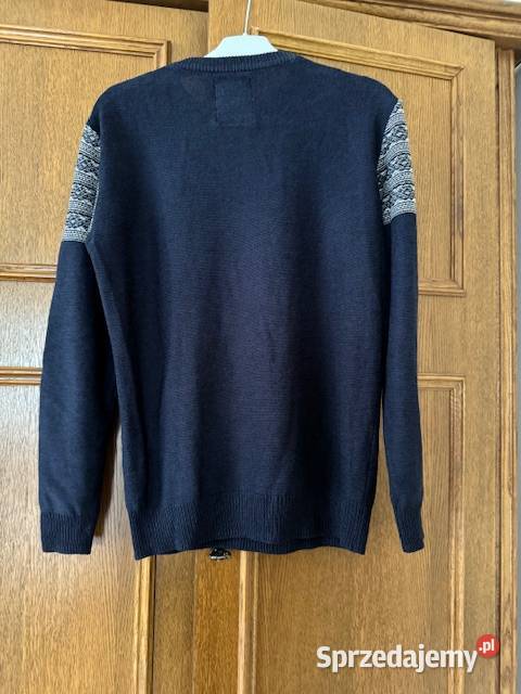 Sweter męski S Bershka granatowobiały we wzór z Częstochowa