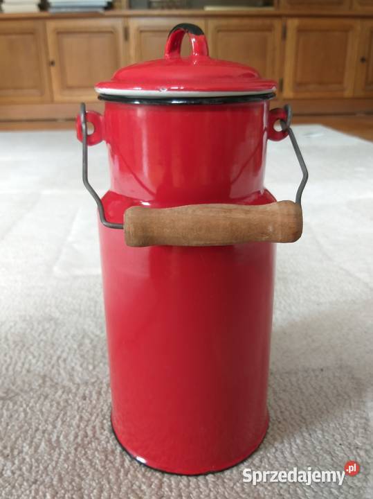 Emaliowana kankabańka na mleko z pokrywką Pozostałe Warszawa